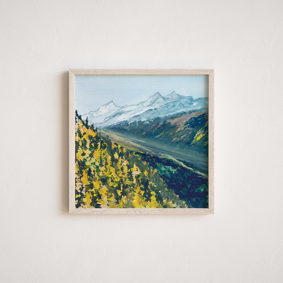 Colorado Fall Giclee Print, Mountain Landscape Watercolor, Autumn Light ...