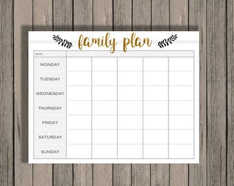 family schedule etsy