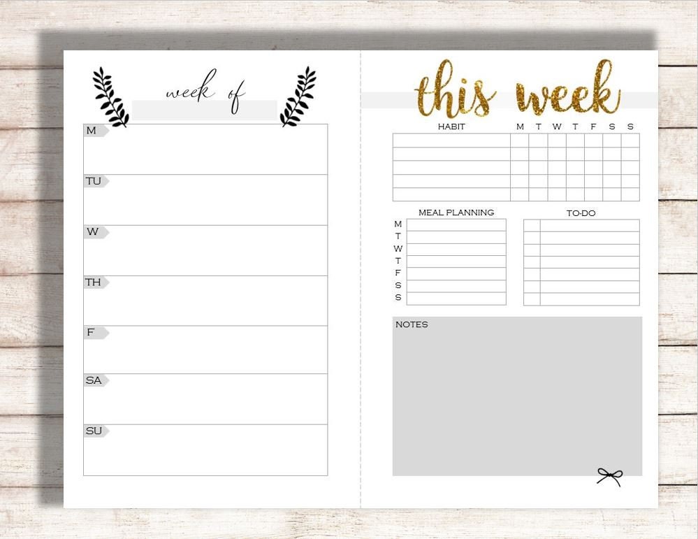 editable weekly planner printable weekly calendar family planner