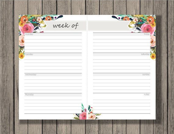 weekly calendar blank week