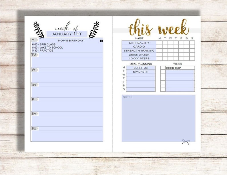 editable weekly planner printable weekly calendar family etsy