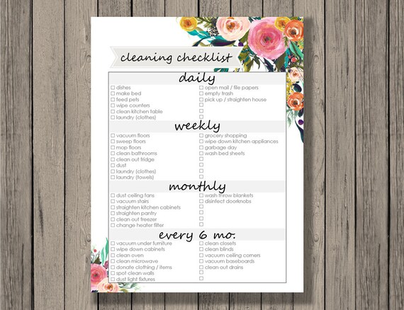cleaning checklist printable daily weekly monthly and etsy daily weekly monthly cleaning schedule