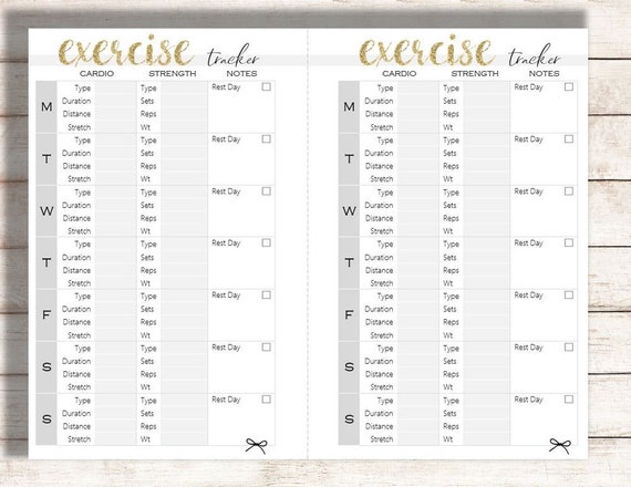 exercise tracker printable nutrition tracker printable exercise log eating log food tracker food log health tracker printable eating log