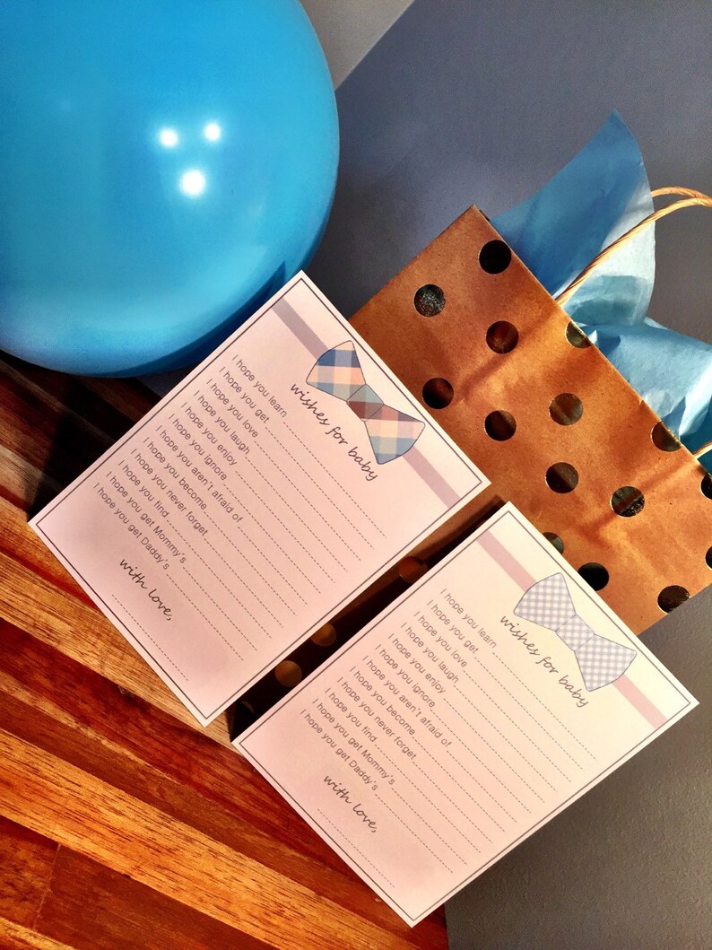 Wishes for baby printable baby shower printable baby boy Etsy