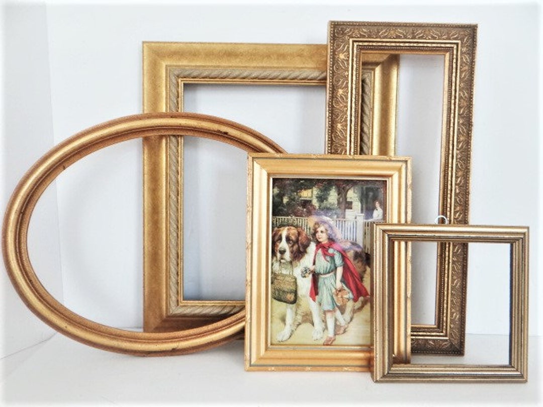 5 Gold Frames Wedding Country Chic Photo Frames Hollywood Etsy UK