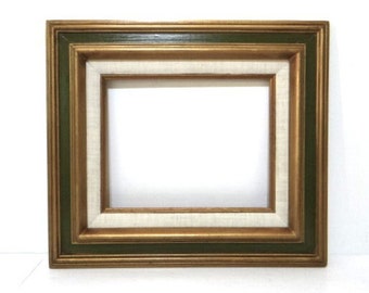 Vintage goud groen 8X10 hout 16-inch frame goud verguld klassieke Midcentury frame bruiloft galerij muur frame westerse landschap fotolijst