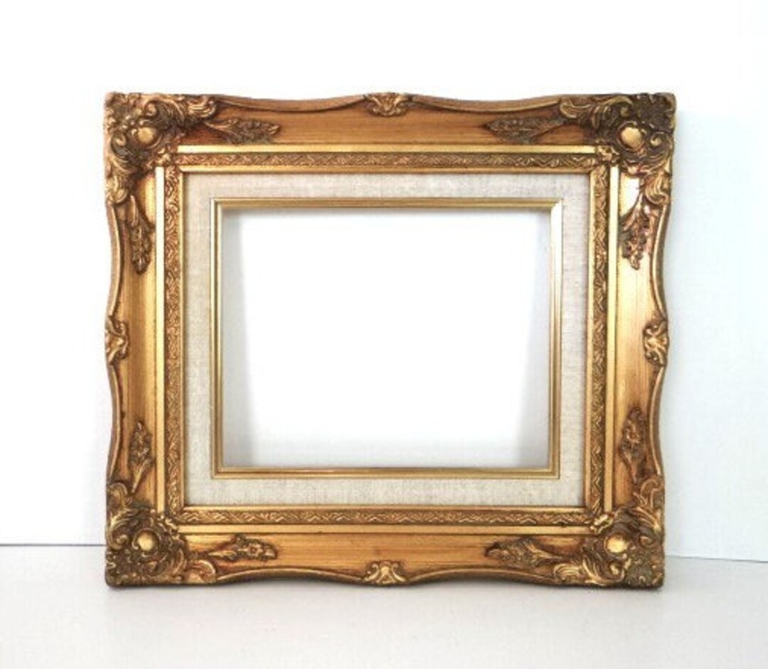 Vintage Ornate 8x10 Frame Gold Gilded Fancy Wood Frame Ornate Etsy