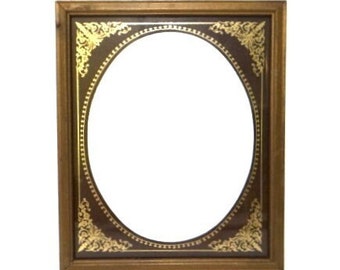 Vintage Gold 8X10 Wood Frame 11-inch Wedding Gallery Wall Frame Wall or Tabletop Picture Portrait Frame with Glass and Matte