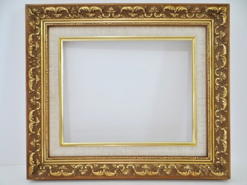 Large Gold Frame 8x10 Wood Frame Ornate Gold Gilt 14 inch Art Etsy