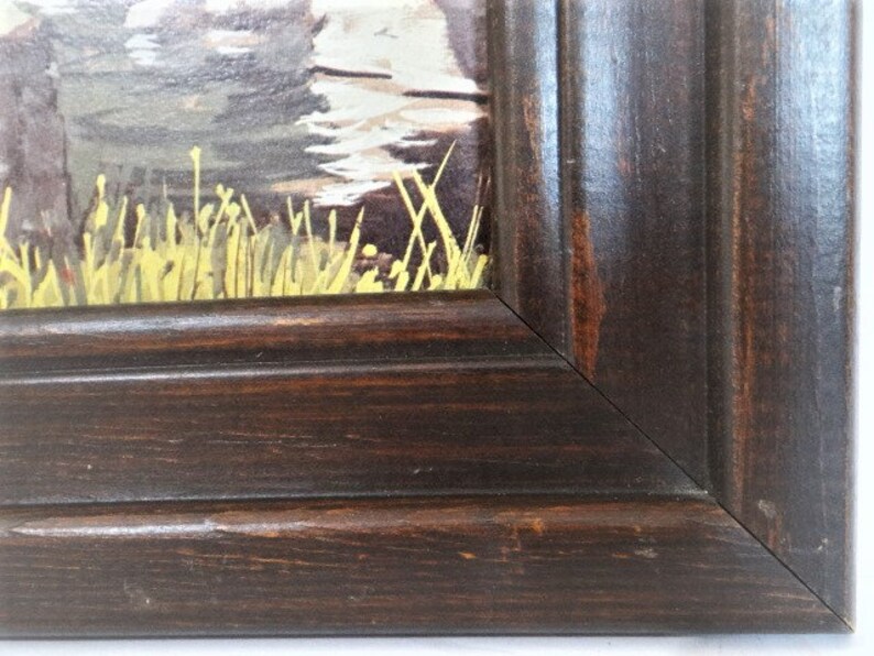 2 Vintage Wood Rectangular Frames Photo Picture Embroidery Wedding Frames Mid Century Art Lot Gallery Wall Hangings Frames