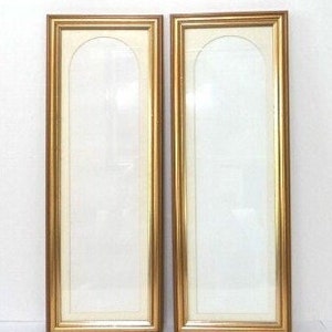 2 Large Gold Wood Composite 22-inch Frames Matching 6x20 Long Frames Picture Art Frames Wedding Embroidery Gallery Wall Frames With Glass