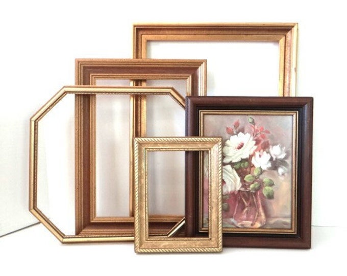 5 Gold Frames Ornate Wall Frames Wedding Photo Picture Frames Art Lot ...