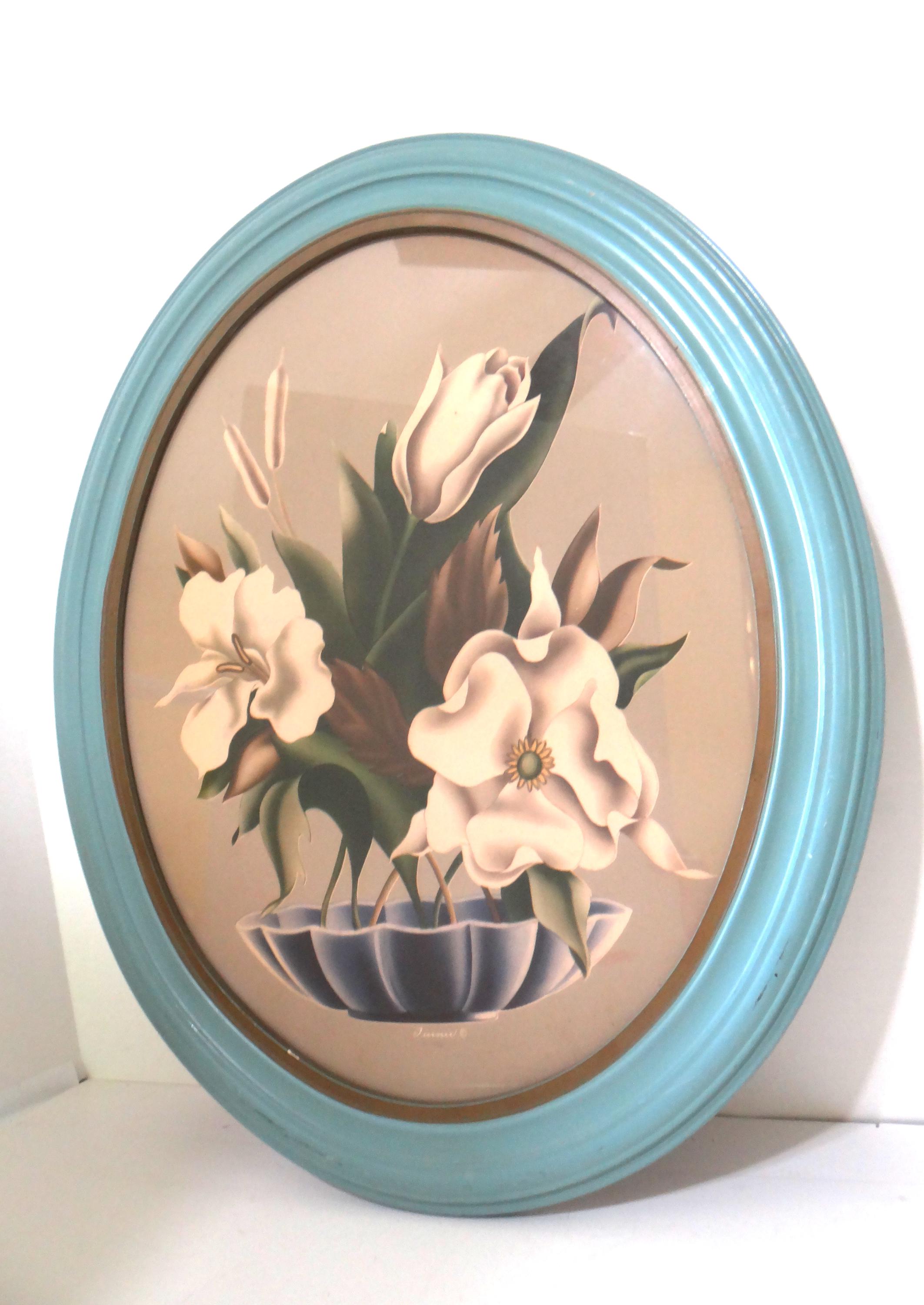 1950年代Turnerミッドセンチュリー リトグラフ プリント フラワー Vintage Mid Century Turner Style Floral Flower Prints Framed