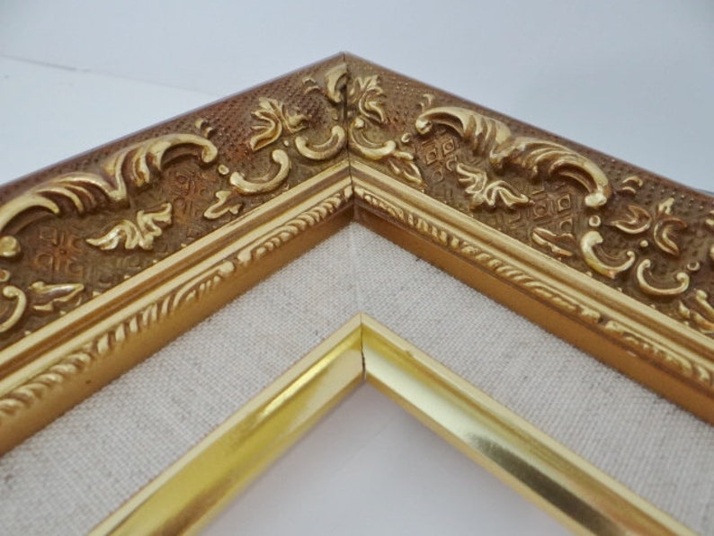 Large Gold Frame 8x10 Wood Frame Ornate Gold Gilt 14 inch Art Etsy