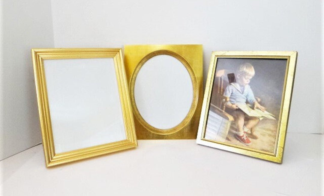 3 Gold Frames 8x10 Shiny Gold Frames Hollywood Regency Picture Etsy