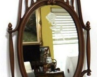 Vintage Large 14 x 20 Syroco Wood 31-inch Oval Mirror Frame Victorian Baroque Frame Americana Syracuse Ornamental Gallery Wall Frame