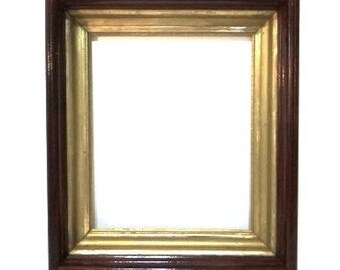 Large Vintage 15-inch Frame 10x12 Wood Layered Gold Gilded Midcentury Frame Stately Deep Well Victorian Picture Painting Art Frame No Glass