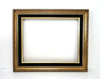 Gold Ornate 11x14 Gold Wood Frame 18-inch Gold Gilded Fancy Frame Baroque Art Wedding Frame Gallery Wall Frame with Glass and Print