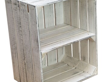 Fruit box rack Johanna Shabby white with cross board Storage box Wine box Fruit box Storage box DIY