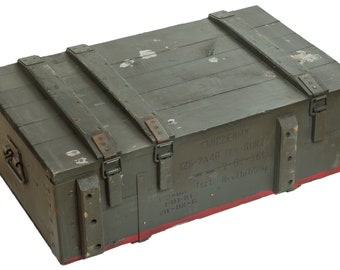Boîte à munitions AD-81 flammée (intérieur) Boîte à munitions Boîte militaire Coffre au trésor Coffre en bois