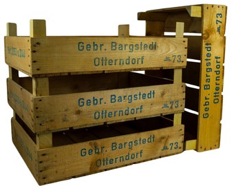 4er Set Helle Kirschsteige 54x42x16cm Holzsteige Holzkiste Vintage Obstschale