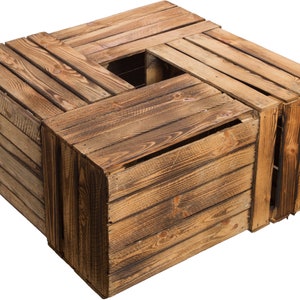 Set of 4 solid B GARE flamed apple crates, fruit crates, wooden crates, fruit crates