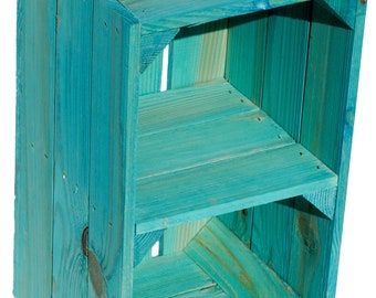Shelf box "Hilde" turquoise with intermediate board