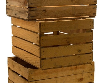 3pcs Massive Apple Crates Fruit Crates Boîte en bois Boîte de fruits de l’Altes Land