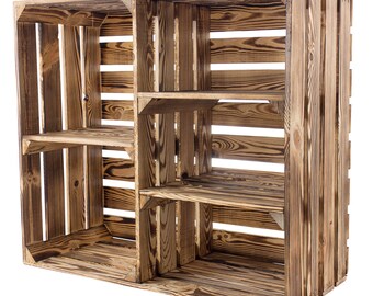 38,90 EUR/pièce. grande commode HS3 armoire en bois flammé étagère boîte boîte en bois avec compartiments
