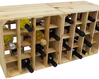 Lot de 2 casiers à vin "16er" cave à vin naturelle cave à vin casier à vin caisse à vin caisse en bois casier à bouteilles