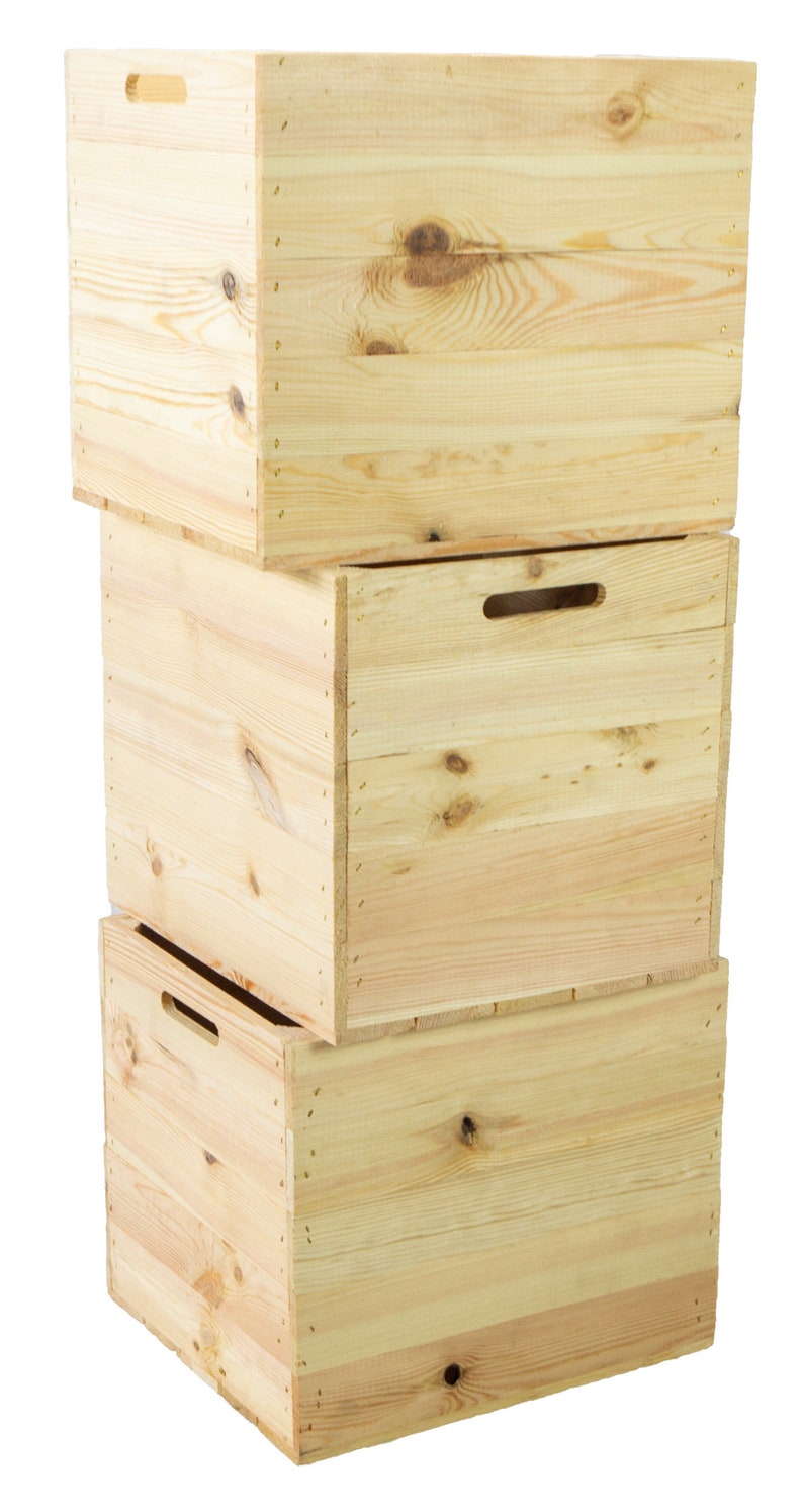 Ensemble de 4 caisses en bois naturel adaptées aux étagères Kallax et Expedit image 3