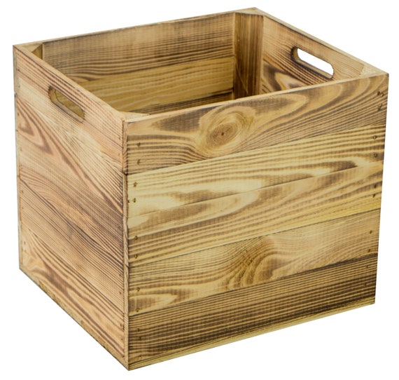Juego de 4 cajas de madera para guardar y guardar estantes KallaxSystem,  cajas de vino, cajas de fruta o estanterías, tamaño 33 x 37,5 x 32,5 cm