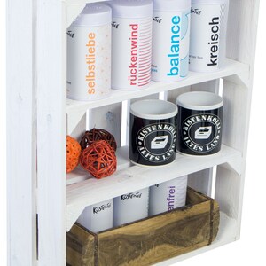 17,90 EUR/pcs. flat fruit box rack "Wilma" white spice rack wall shelf sideboard flat fruit box wine box