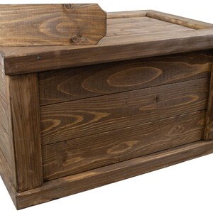 solid wooden chest UK brown with cylinder 60x40x34cm treasure chest toy box storage box wooden box with lid image 9