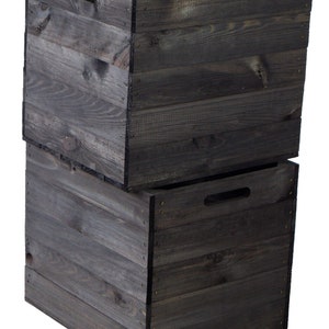 Set of 3 wooden boxes glazed black suitable for Kallax and Expedit shelves shelf insert Kallax box wine box shelf box storage boxes image 9