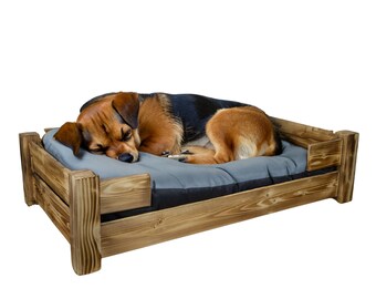 Dog bed Winston XXL in flamed with feet optionally with cushion 100x60x25cm