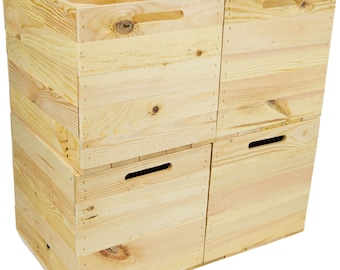 Boîte à vin de 4 pièces naturelle adaptée pour Ikea Kallax et Expeditregale boîte en bois boîte à fruits boîte