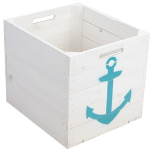 Storage box white with turquoise ANCHOR suitable for Kallax and Expedit shelves shelf insert