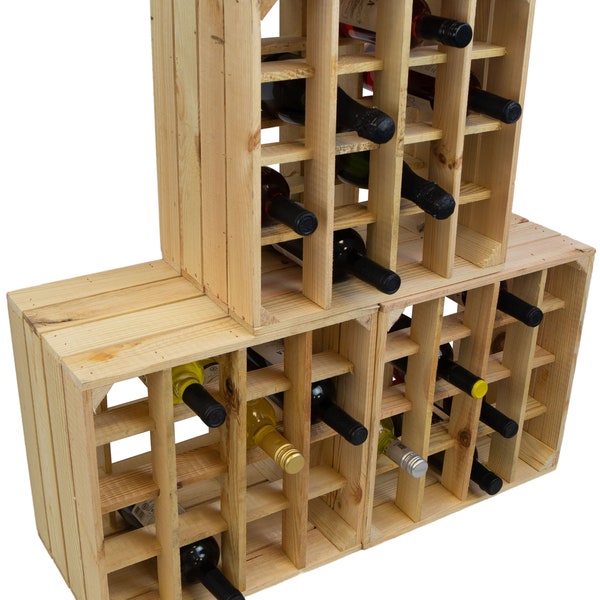 Lot de 3 casiers à vin "16er" cave à vin naturelle cave à vin casier à vin caisse à vin caisse en bois casier à bouteilles