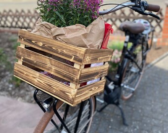 Obstkiste Bella geflammt Fahrradkorb Geschenkkiste Aufbewahrungskiste Dekokiste Weinkiste