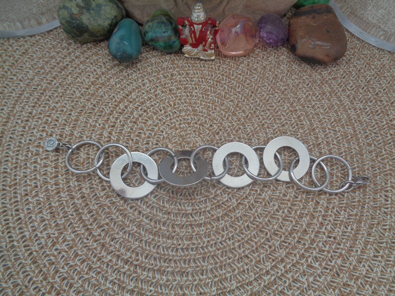 W Lobster Clasp N Tag.8 L and 1 Vintage NAPIER Circa 1960/'s Thin Round Links mixed with Round Links that have a hole in the Center