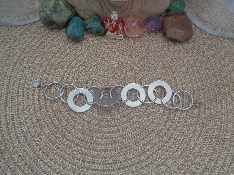 W Lobster Clasp N Tag.8 L and 1 Vintage NAPIER Circa 1960/'s Thin Round Links mixed with Round Links that have a hole in the Center