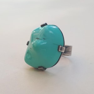 Modernist Danish turquoise statement ring