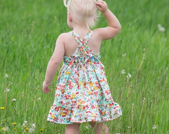 Baby Cora's Wave pleat bodice Top, Dress & Maxi. PDF sewing pattern for baby sizes NB- 24 months