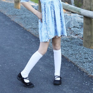 Sloan&#39;es knee high, calf and ankle socks for toddler and girls sizes 8y - 5. PDF sewing pattern with projector file.