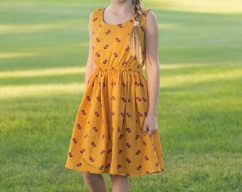 Harriet's Handkerchief Tunic & Dress for girls toddlers sizes 2t-12. PDF sewing pattern with projector file