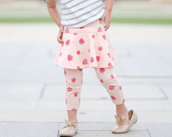 Roxie's Skirted Leggings. PDF sewing pattern for toddler and girls 2t-12 with projector file.