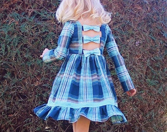 Brenda's Bow Back Top & Dress. PDF sewing pattern for toddler girl sizes 2t - 12.