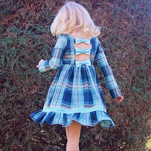 Brenda's Bow Back Top & Dress. PDF sewing pattern for toddler girl sizes 2t 12. image 1