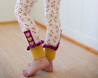 Sarah Ann's Cuff Leggings & Capris. PDF sewing pattern for girls sizes 2t - 12.